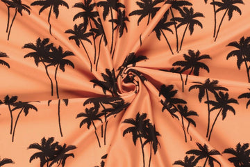 Badeanzugstoff, Bade Jersey, Swimwear, UPF50, Palmen, koralle, 0,5 m